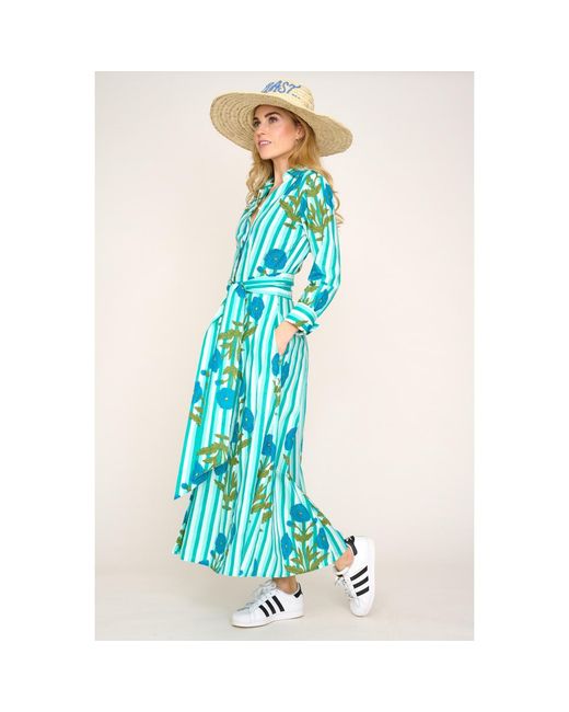 At Last Blue Cotton Marigold Dress