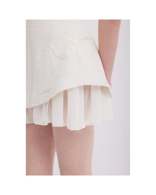 Georgette White Bianca Textured Mini Dress