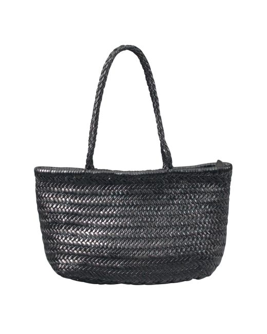 Rimini Black Zigzag Woven Leather Handbag 'stefania'