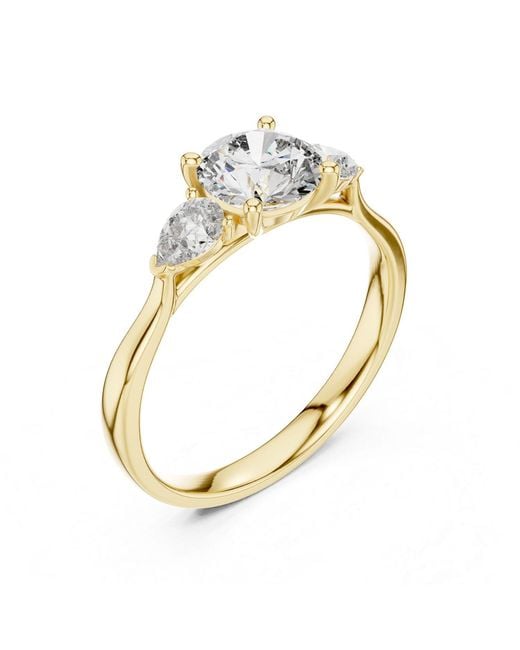 Aya Fine Jewelry Metallic Round Brilliant Three Stone Lab Diamond Promise Ring
