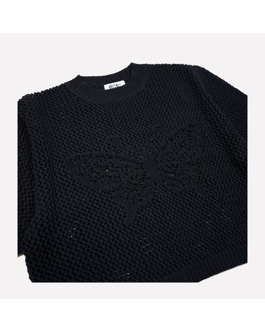Gigi Knitwear Black Butterfly Cotton Knit T-Shirt