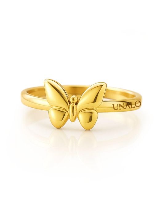 Unaloe Yellow Butterfly Ring