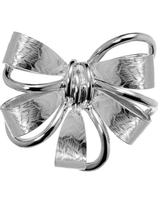 Grosse Metallic Platinum Bow Brooch, Series Jahrenstag
