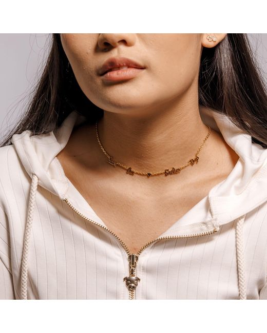 Cloud Haven Metallic Compassion Scripted Necklace