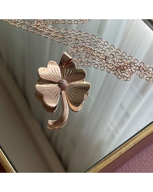 Ecce | Artisan Diamonds Natural 14K Solid Lucky You 4 Leaf Clover Diamond Lucky Pendant