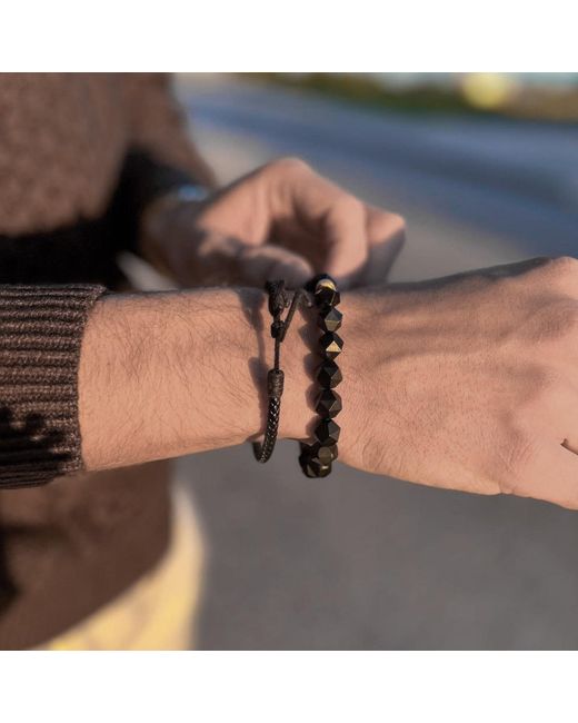 AWNL Brown Golden Obsidian & Onyx Mars Bracelet for men