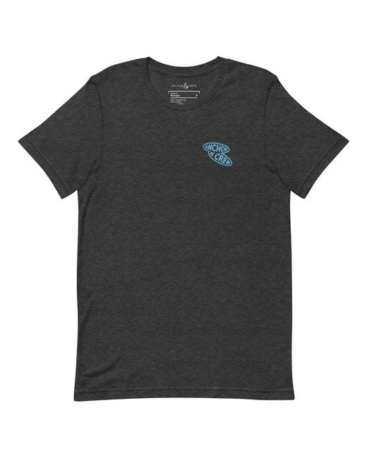 Anchor and Crew Black Heather Surf N Waves Passenger Organic Cotton T-Shirt