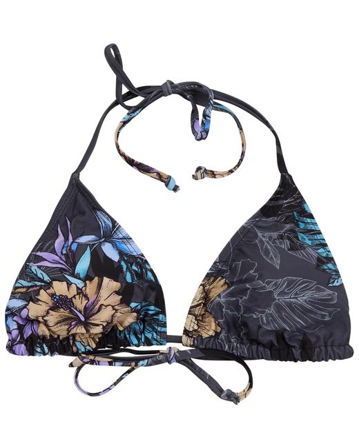Lords of Harlech Blue Flavia Exotic Floral Bikini Top
