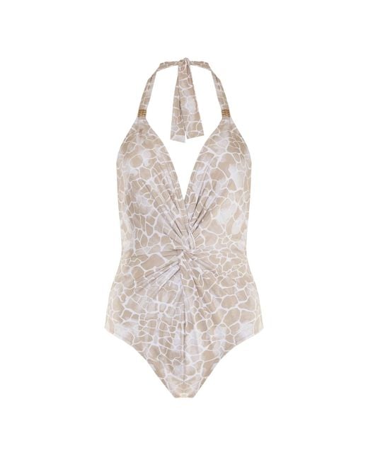 Sophia Alexia Yellow Neutrals Sand Pebbles Tahiti Twist Swimsuit