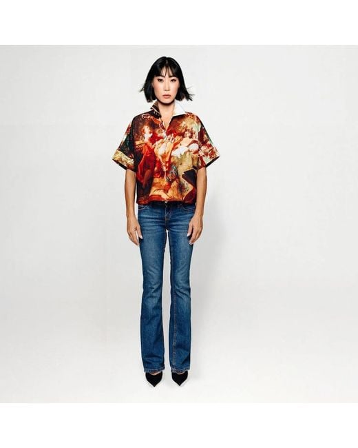Maxjenny Red Cropped Shirt