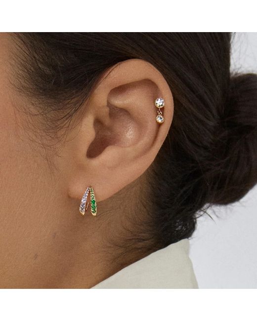 Dinny Hall Metallic Signature Duo Tanzanite & Tsavorite Huggie Hoops