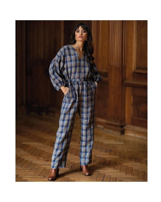 NUMBAT Gray Klara Tartan Jumpsuit