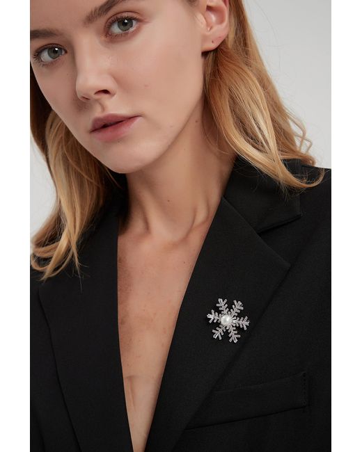 Classicharms White Pavé & Pearl Snowflake Multi Way Brooch Pendant