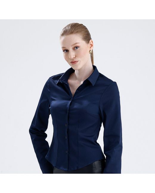 Maan Istanbul Blue Classic Slim Fit Dark Shirt
