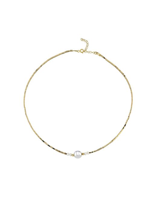 LINYA JEWELLERY Metallic Asel Ball Pearl Hematite Stone Necklace