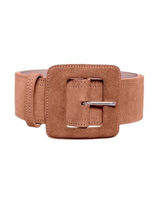 BeltBe Brown Suede Square Buckle Belt
