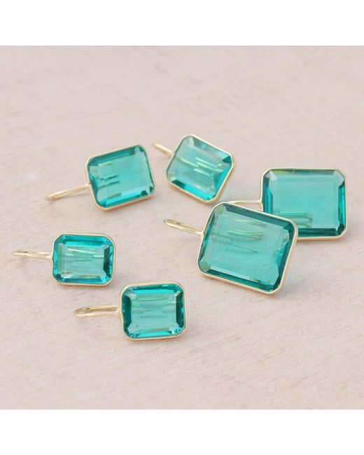 Hye Jane Jewelry Blue Medium Peacock Gemma Quartz Earrings