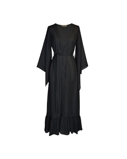Jennafer Grace Black Janys Scarf Sleeve Kimono