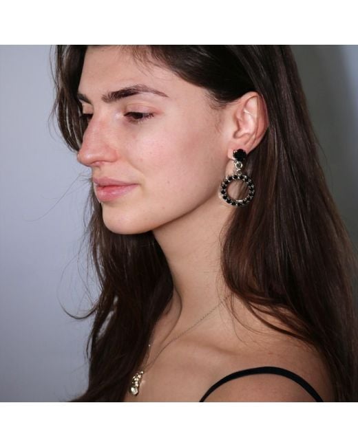 Vicki Sarge Black The Small Hoop Earrings