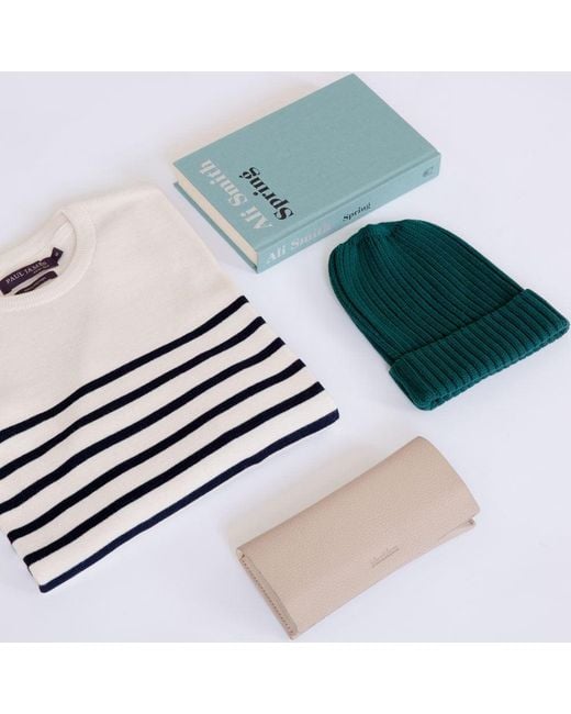 Paul James Knitwear Gray Neutrals Lightweight Cotton Allen Striped Breton Sweater for men