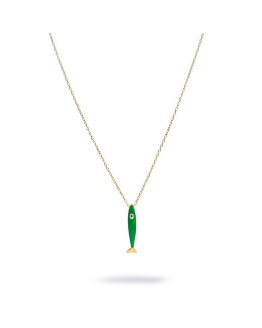 Ebru Jewelry Metallic Spirit Fish Enamel Necklace