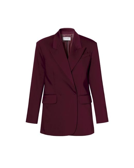 AGGI by HALEWSKI Purple Blair Burgundy Wine Oversized Blazer