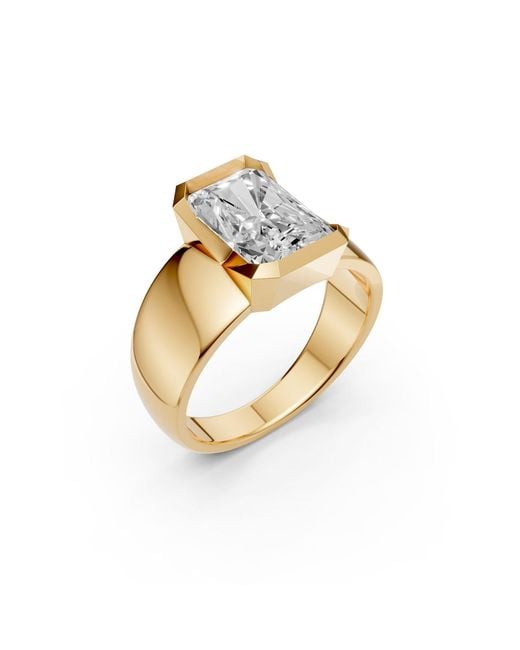 Aya Fine Jewelry Metallic Radiant Cut Lab Grown Diamond Solitaire Ring