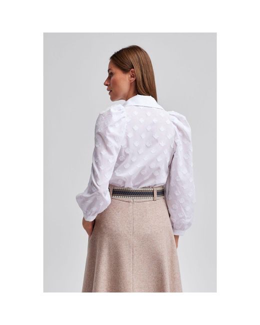 Marianna Déri White Blouse With Woven Flowers