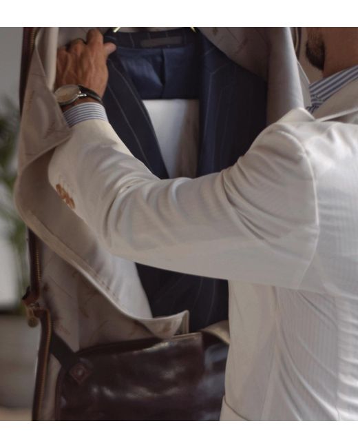 Time Resistance Brown Leather Garment Bag for men