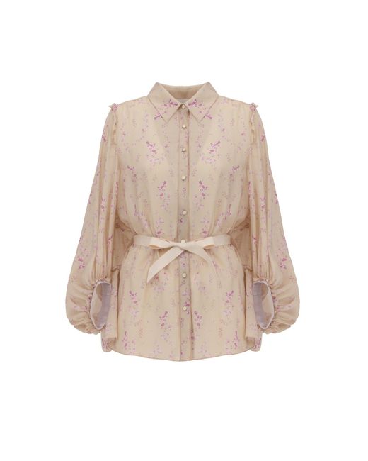 Georgette Natural Petal Veil Blouse
