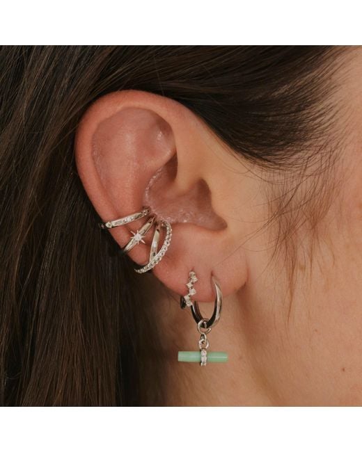 Zohreh White Sapphire Celestial Ear Cuff Sterling