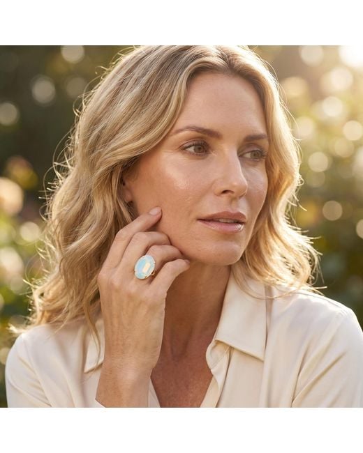 Otazu Blue Eva Oval Ring Opal