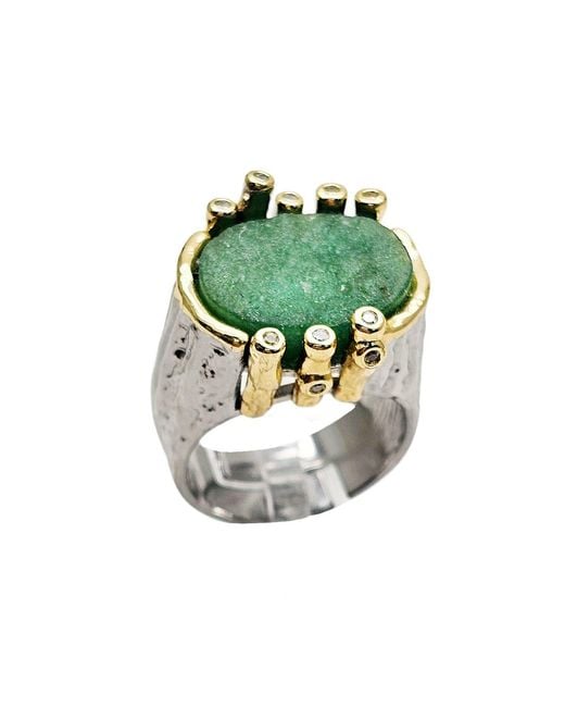 Farra Green Aventurine Stone Setting Ring