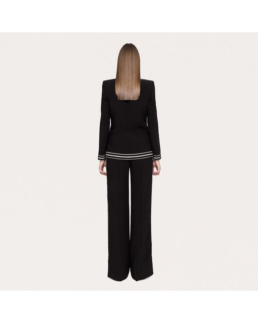Nissa Black Single-Breasted Suit Jacket