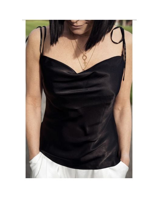Sasha La Mer Black Uma Top, Diamond