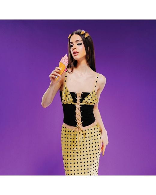 28Natelier Black Polka Dot Bikini Corset
