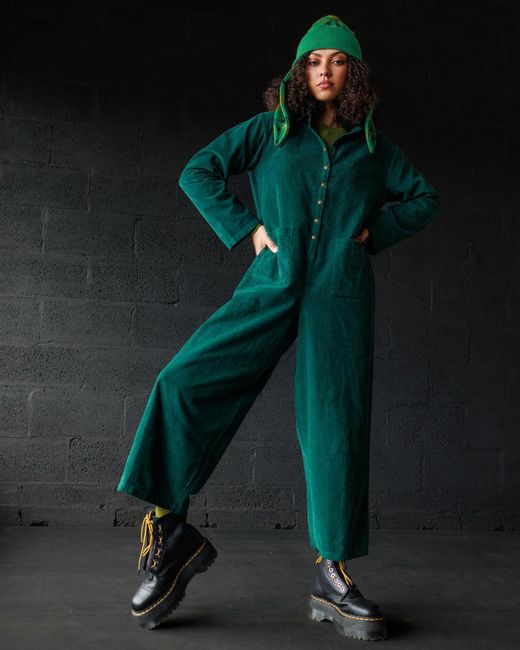 Mabli Green Cord Overalls