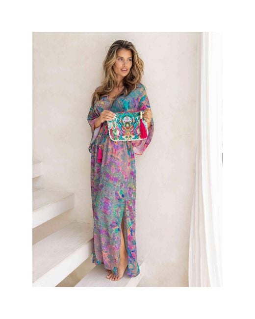 Sophia Alexia Multicolor Fantasia Capri Kimono Dress