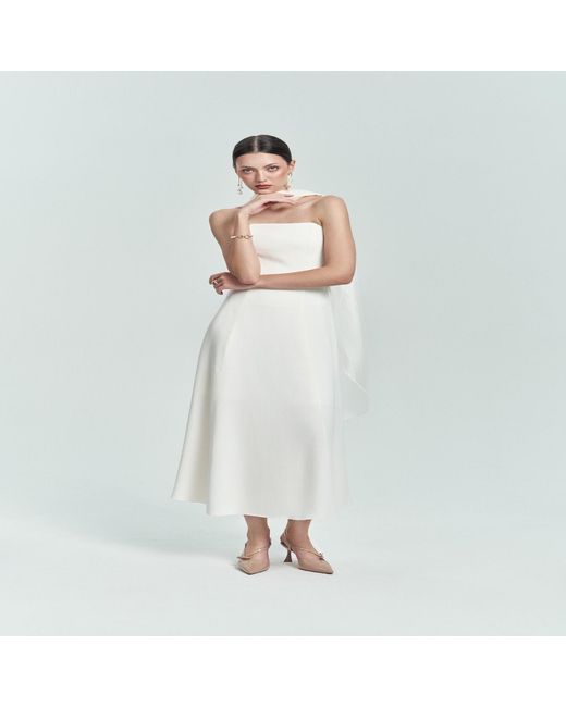 Elsava White Long Dress
