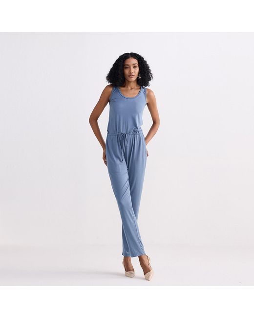 REISTOR Blue Relaxed Drawstring Jumpsuit