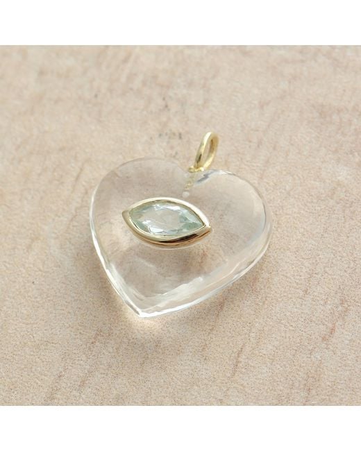 Hye Jane Jewelry Metallic Amie Clear Quartz Marquis Heart Pendant