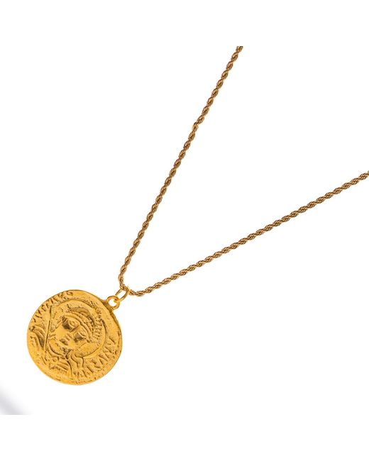 Ebru Jewelry Metallic Mystic Guardian Coin Medallion Necklace