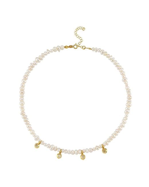 LINYA JEWELLERY Metallic Stone Sand Pearl Necklace