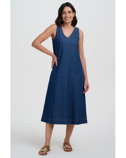 Sugarhill Blue Cerys Midi Sundress Deep Denim