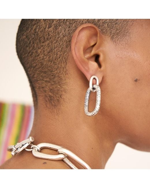 Lovard Metallic Bicycle Chunk Chain Link Earrings