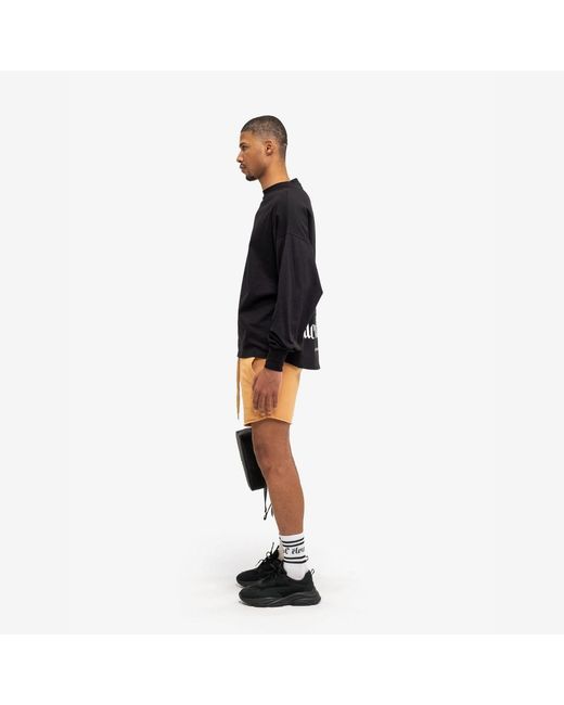 PLACE OF ELMS Black Long-Sleeve Lower Print T-Shirt for men