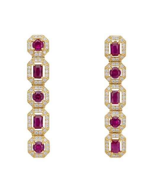 Latelita London White Whistledown Ruby Gemstone Earrings