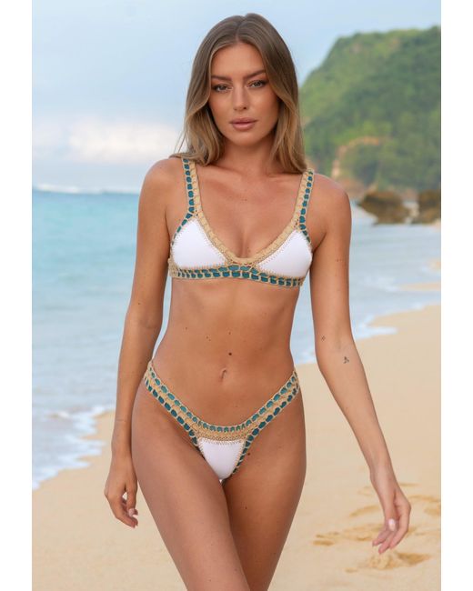 Luxsea Swimwear Metallic Santorini Crochet Bikini Bottom