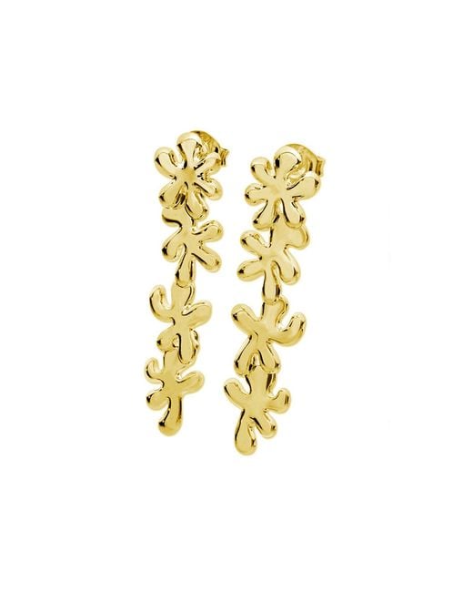 Lucy Quartermaine Metallic Four Drop Splash Earrings
