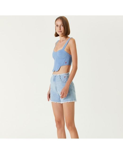 Pcfg Blue Woven Corset Top Baby